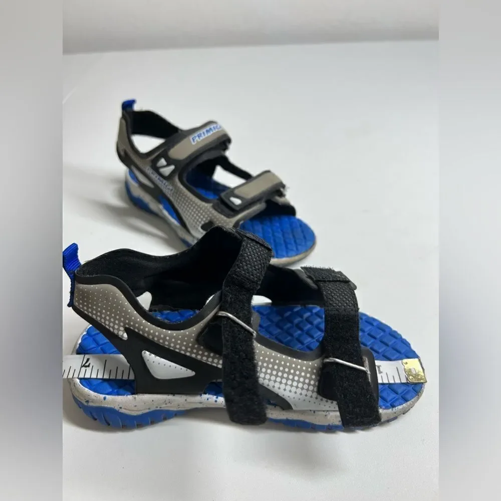Primigi Italian Children's Sandals Size 11 Blue Grey Summer Shoes Hook Loop